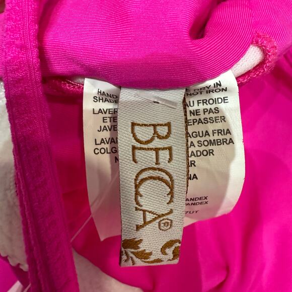 Becca Cosmopolitan Pink Pucker Up Asymmetrical One-Piece Swimsuit Sz M NWT - Picture 6 of 13